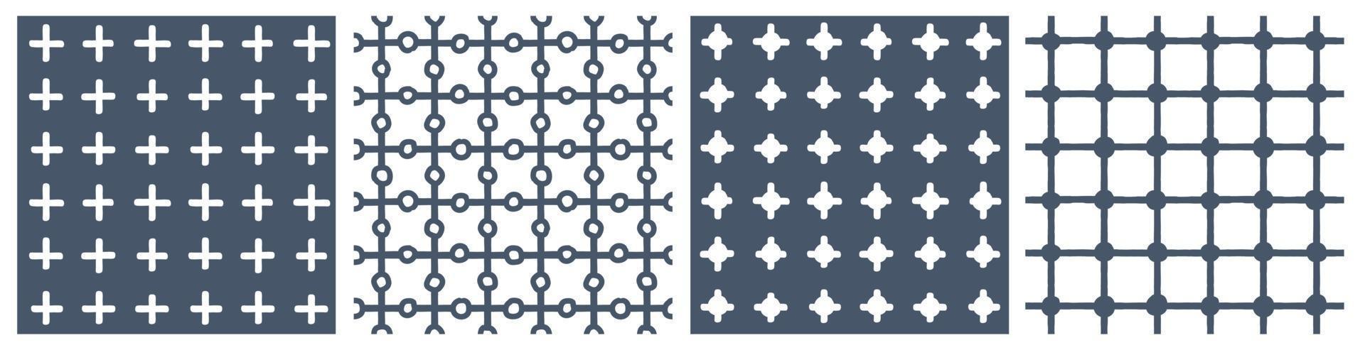 conjunto azul de patrones sin fisuras de cuadrícula abstracta vector