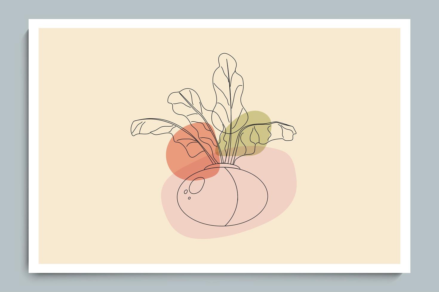 Outline Beetroot with Colorful Abstract Shape 3341645 Vector Art at