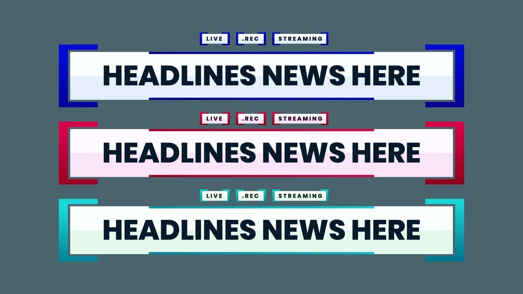 headlines news video lower third vector template