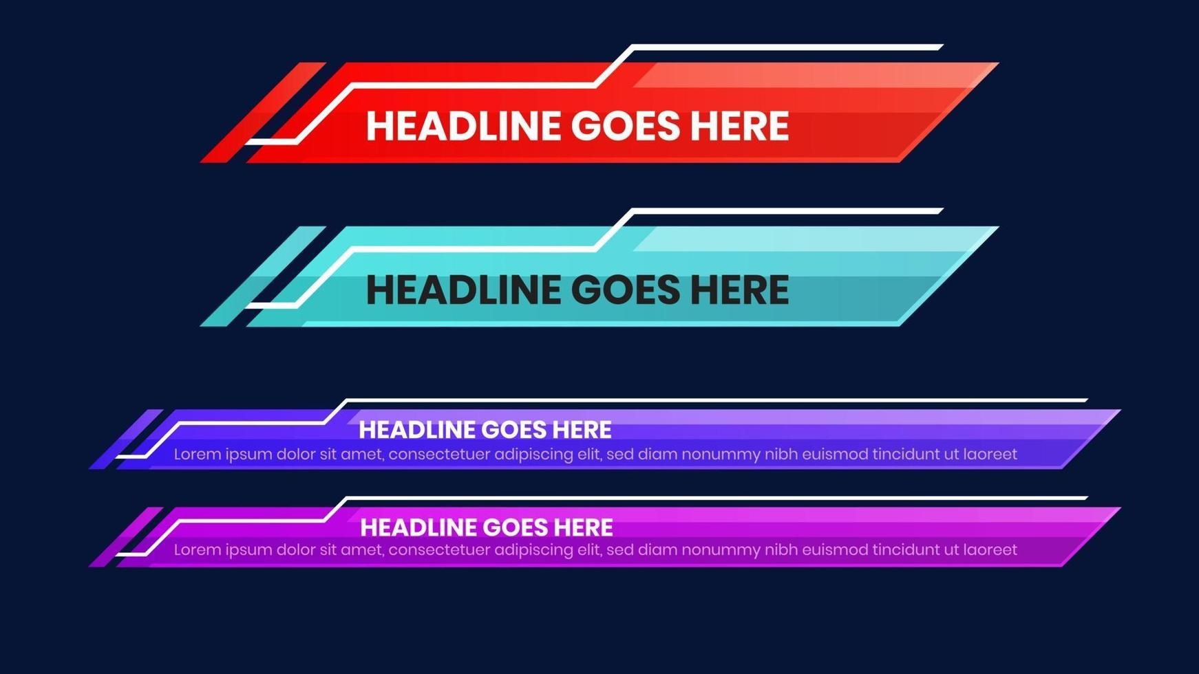 lower third vector design with modern colorful