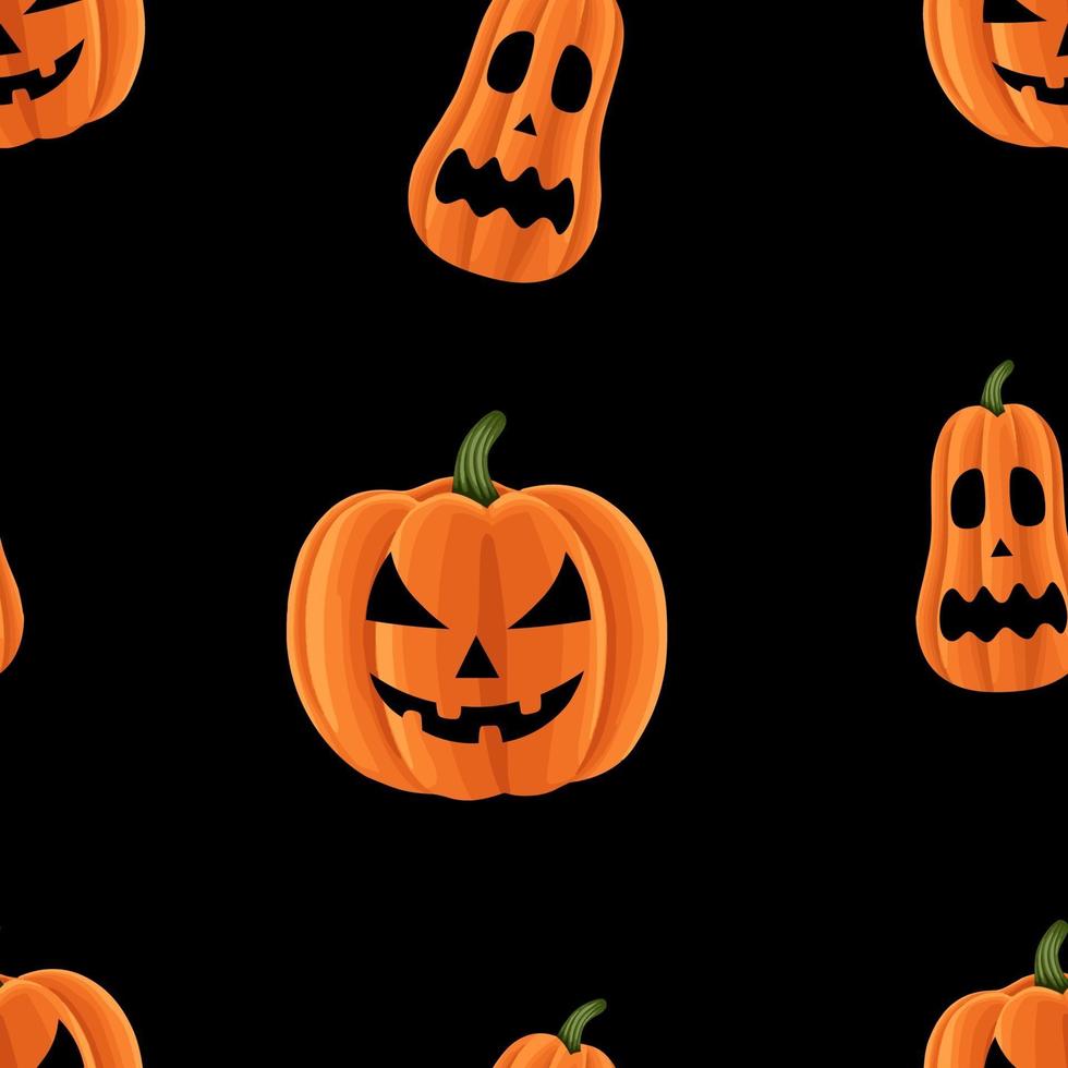 pattern with halloween pumpkins. seamless texture vector