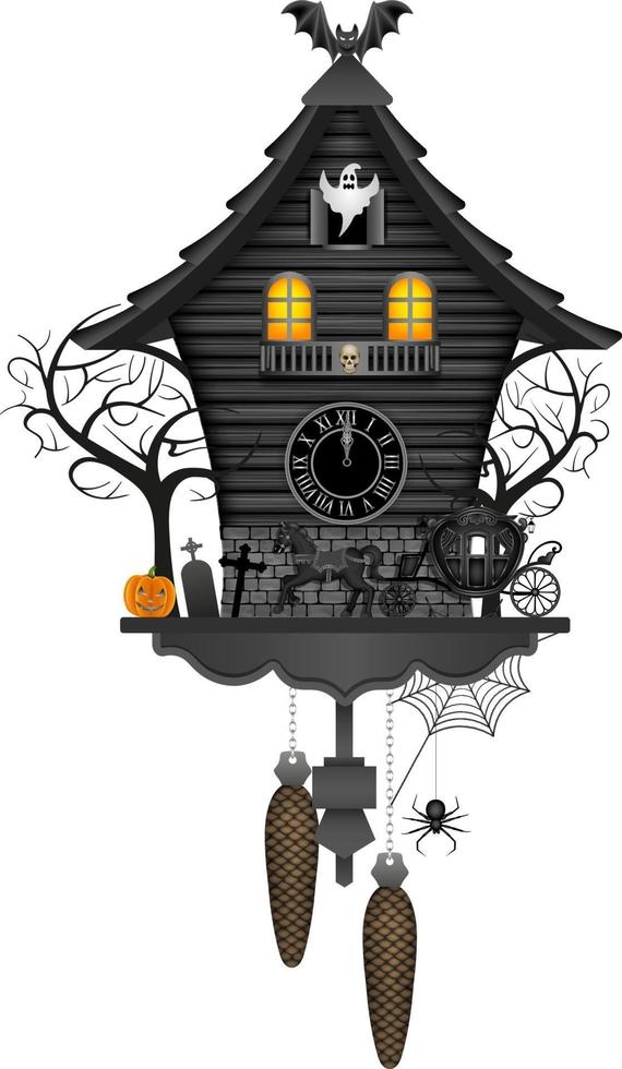 reloj de cuco de halloween vector