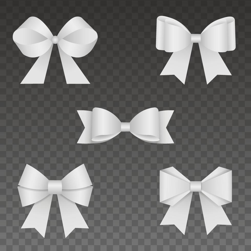 set of isolated paper bows vector