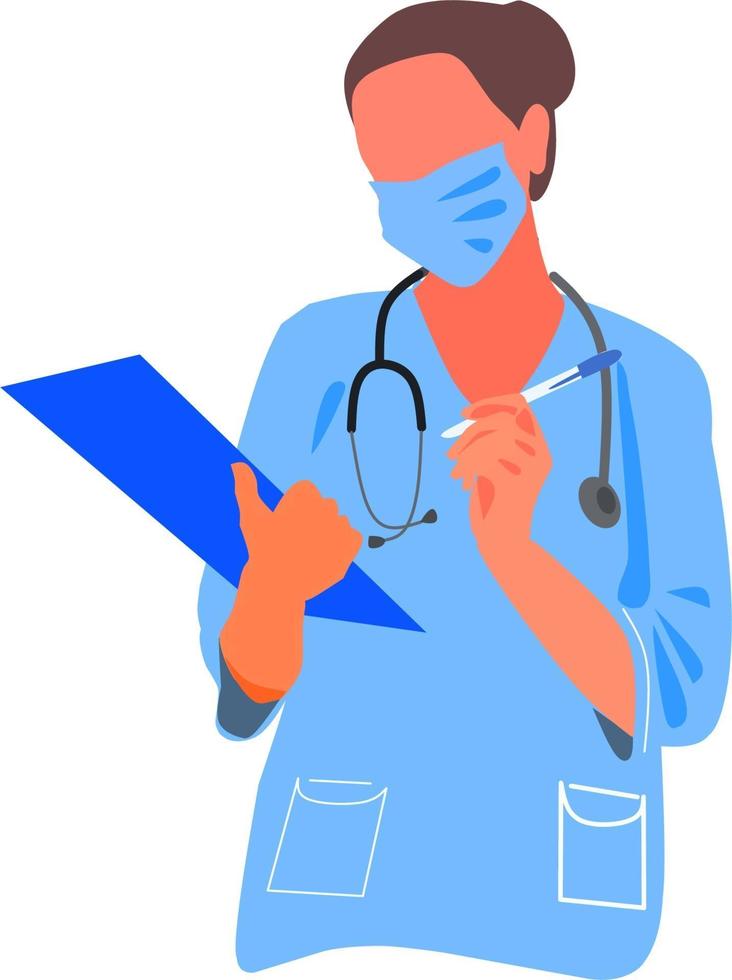 Doctor checking file illustration vector