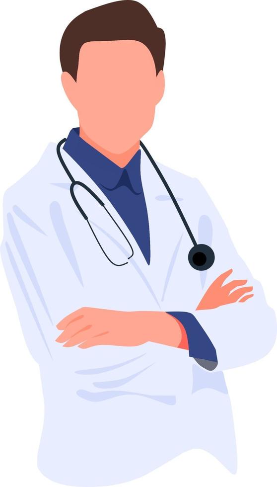 Ilustración sin rostro del médico con estetoscopio vector