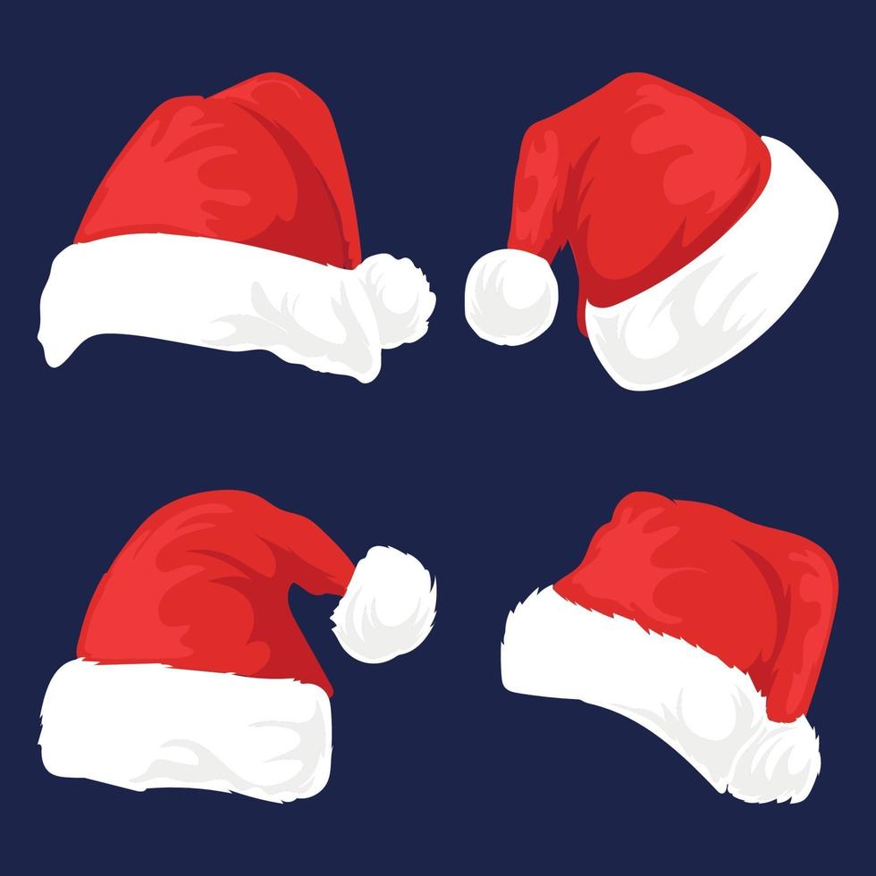 Set of a santa hat vector