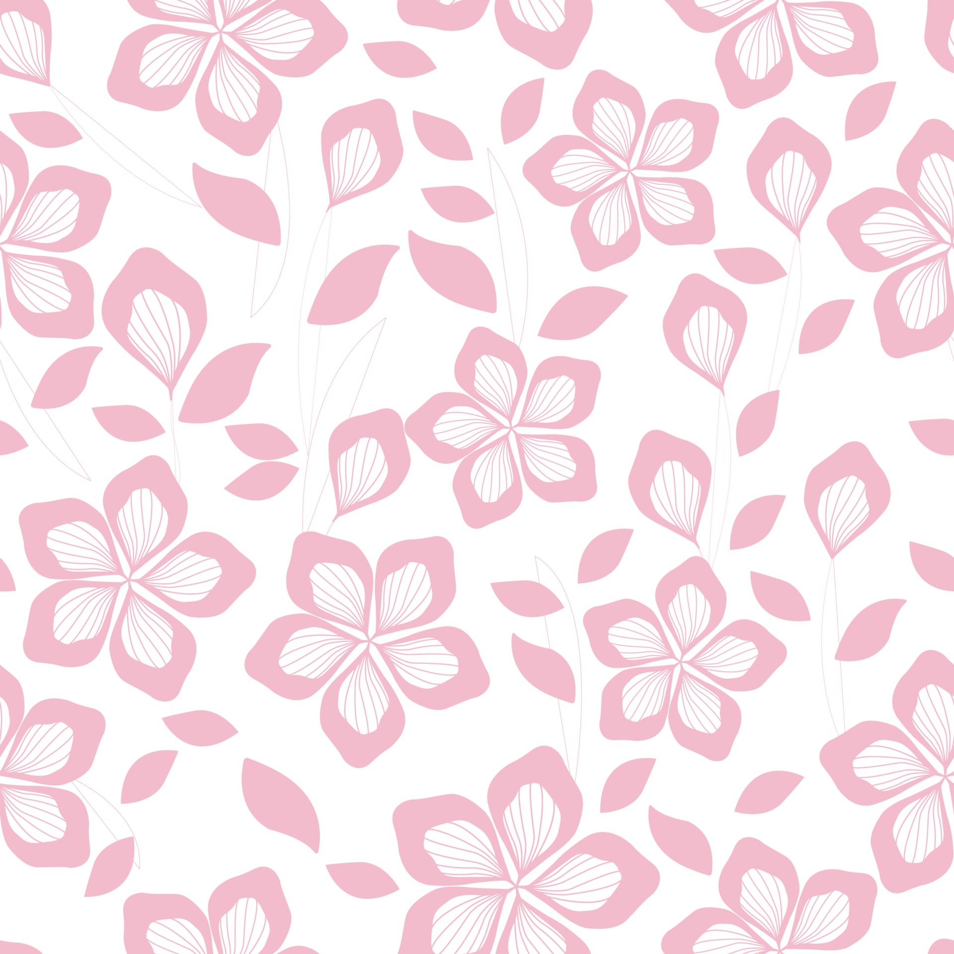 Pink flowers seamless pattern 3341803 Vector Art at Vecteezy