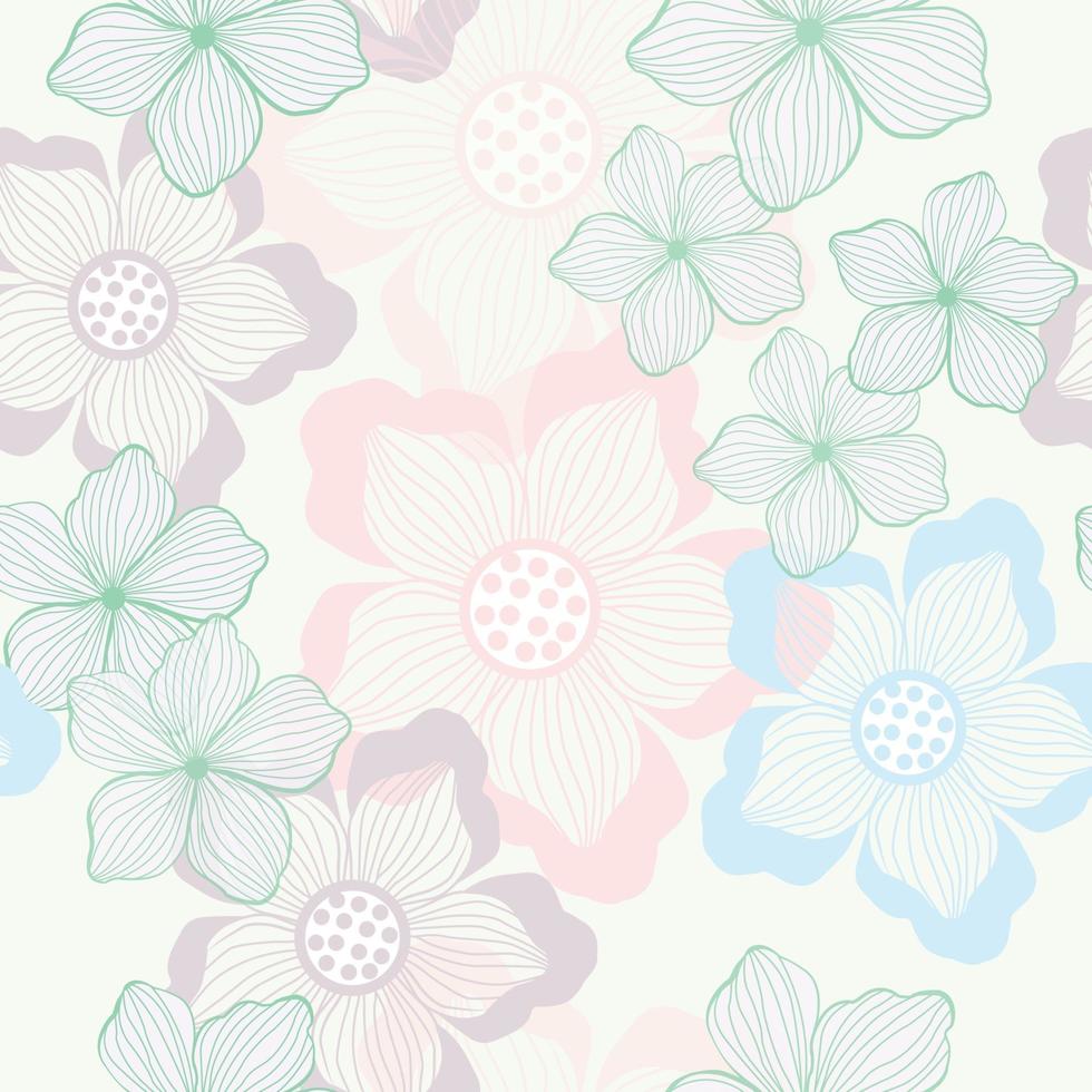 Flowers seamless pattern vector