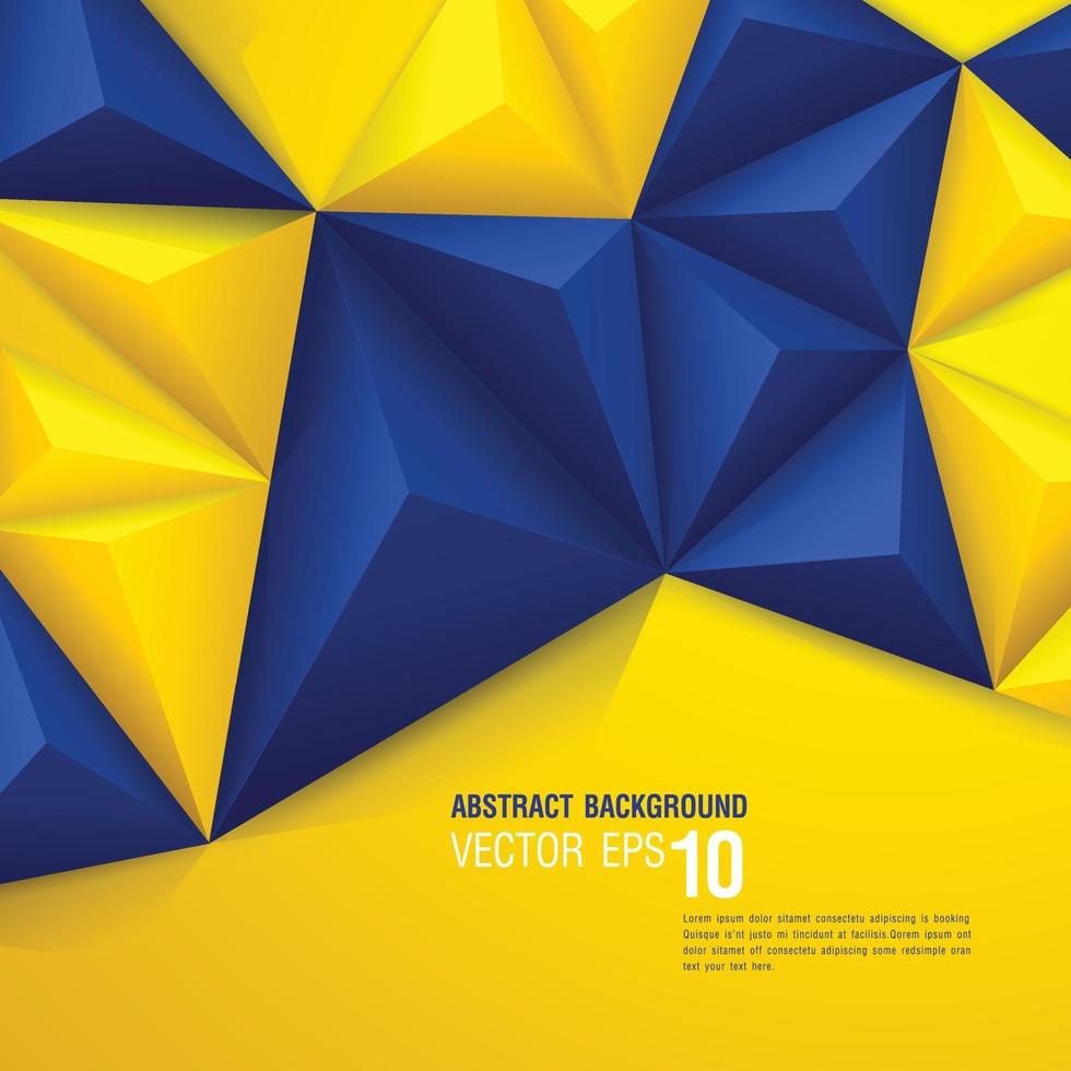 forma geométrica abstracta fondo amarillo y azul vector