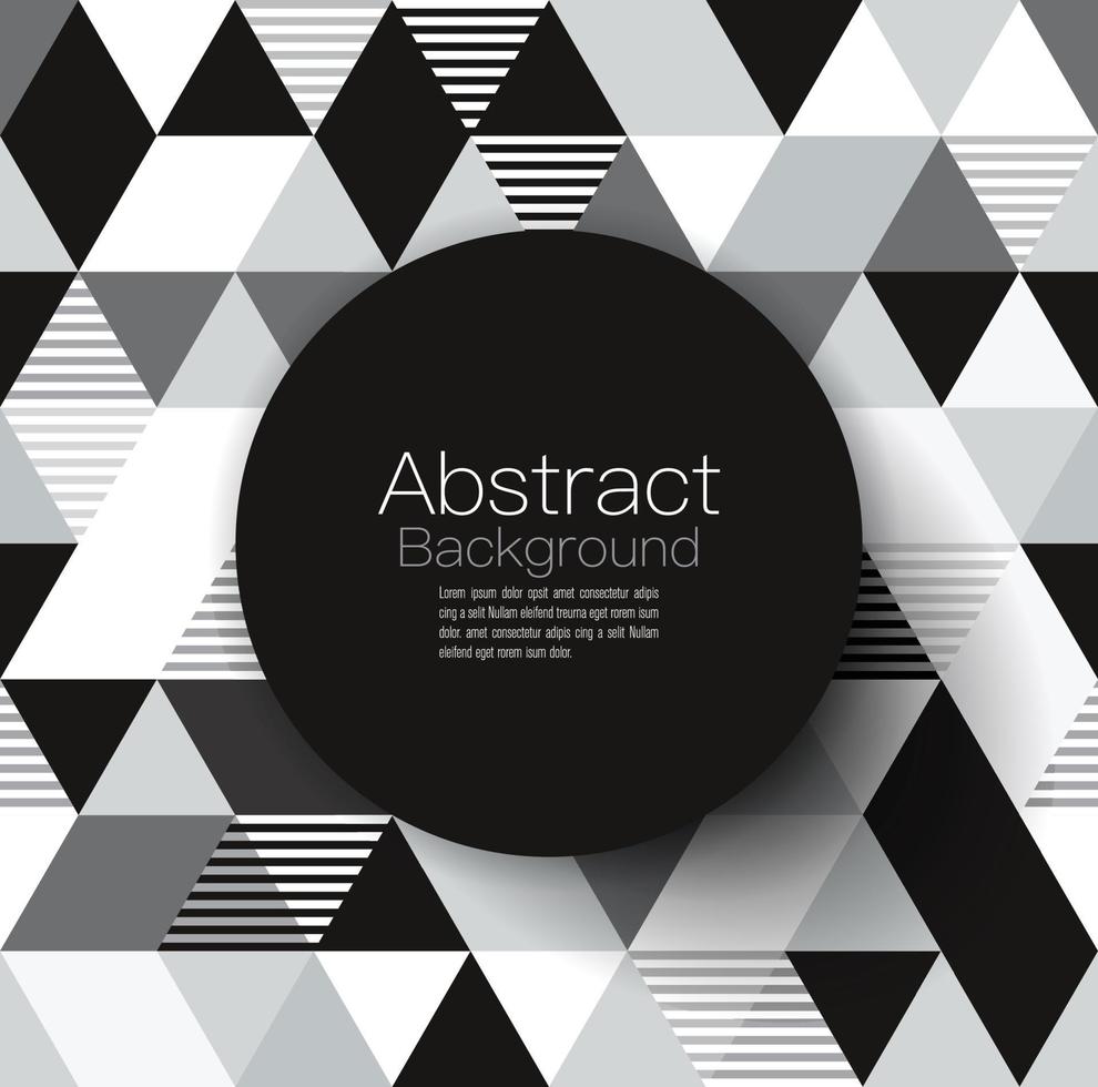 Abstract geometric shape black and white background vector