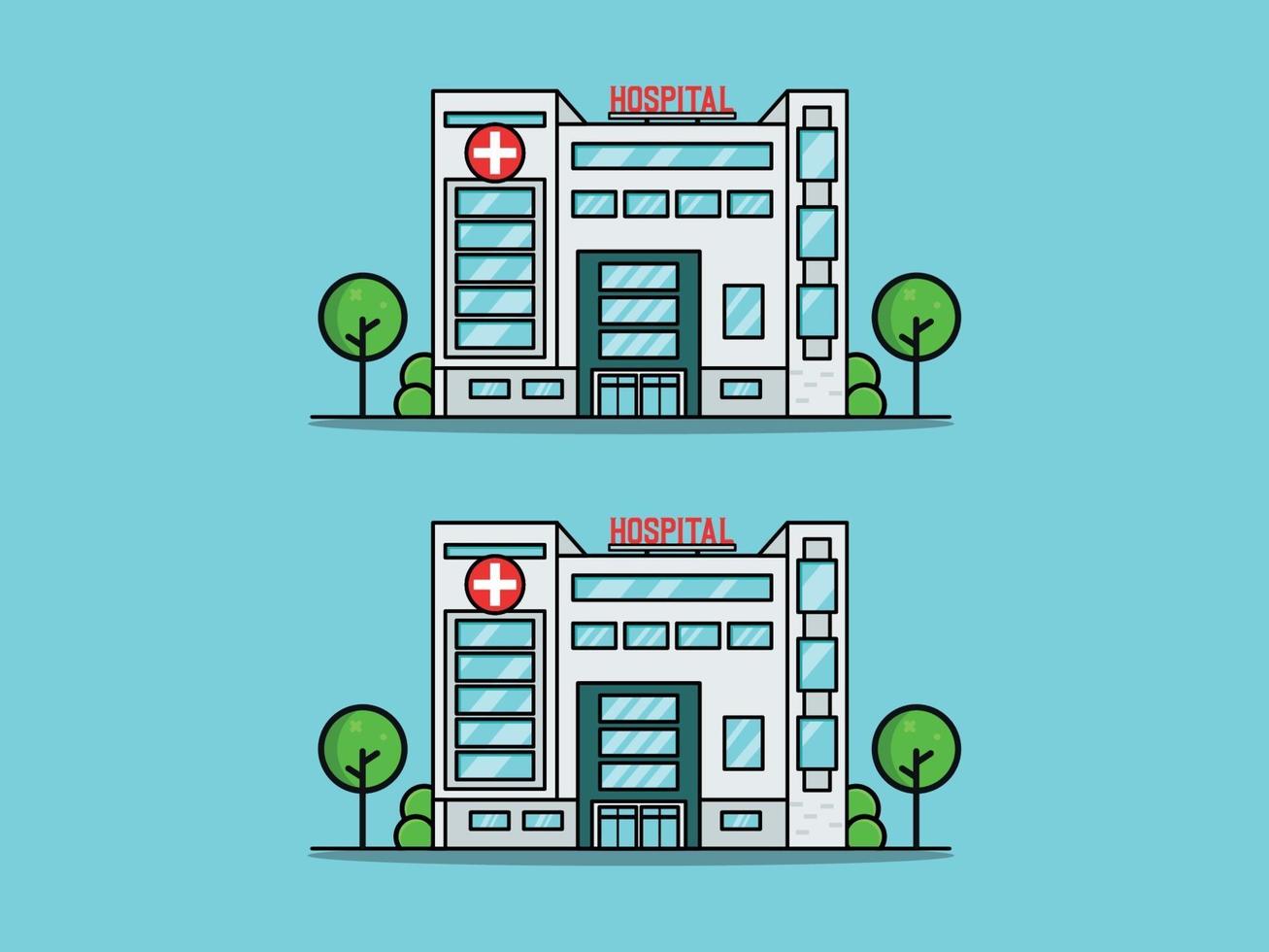 Hospital Building Isometric vector