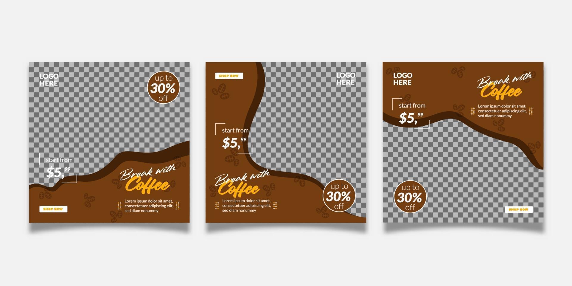 Coffee Shop Poster Template vector