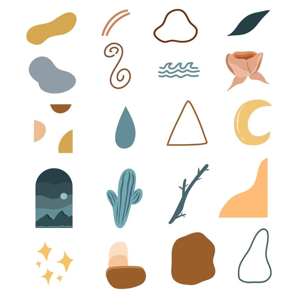 Abstract doodle elements. trendy modern hand drawn textured shapes vector