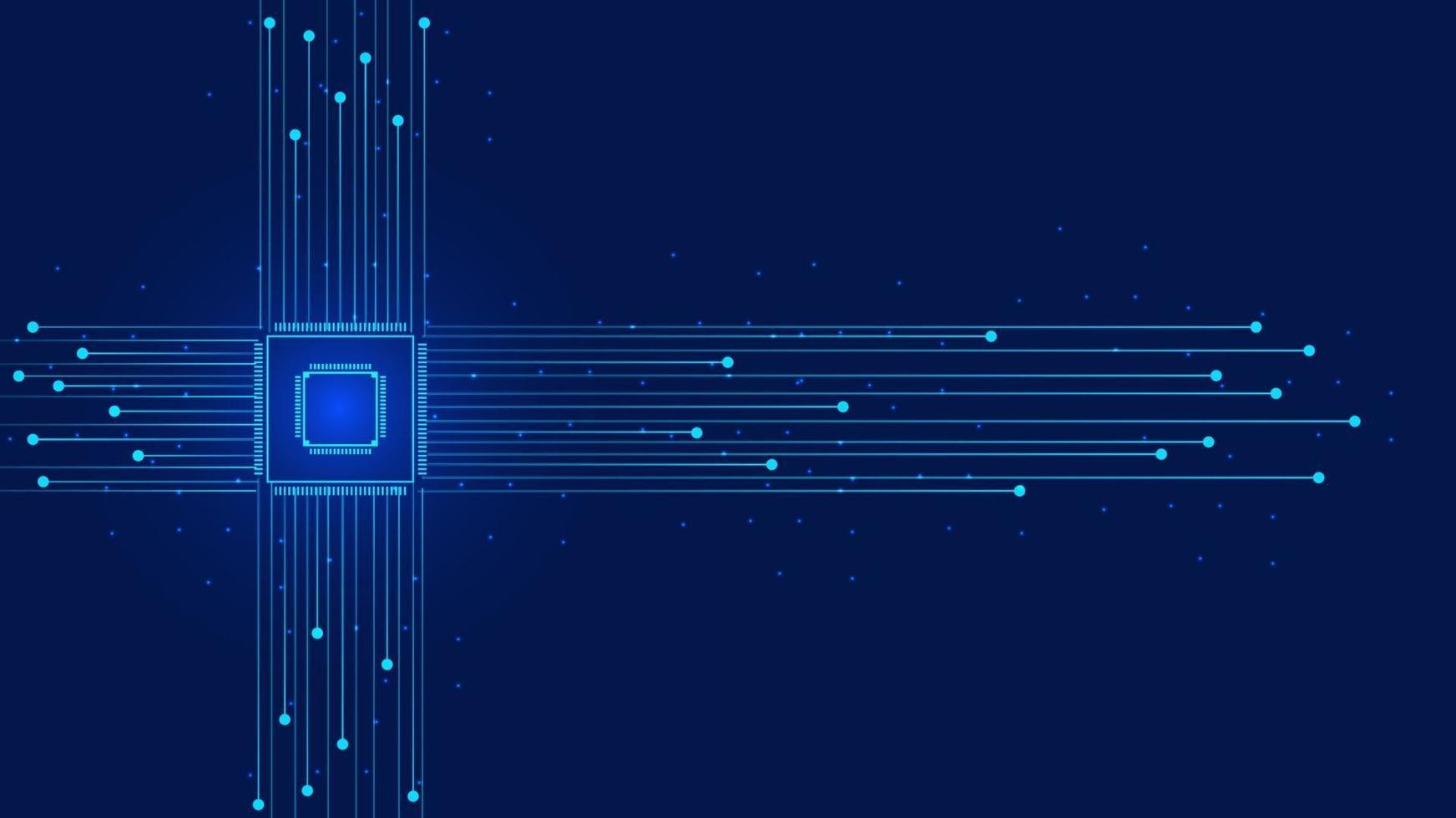 blue technology background with circuit diagram vector