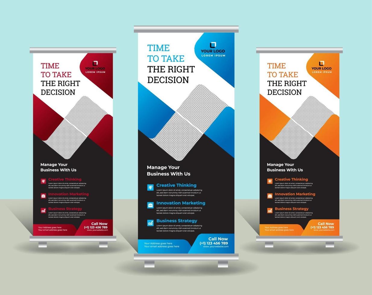 Business Roll Up Banners Template Design vector