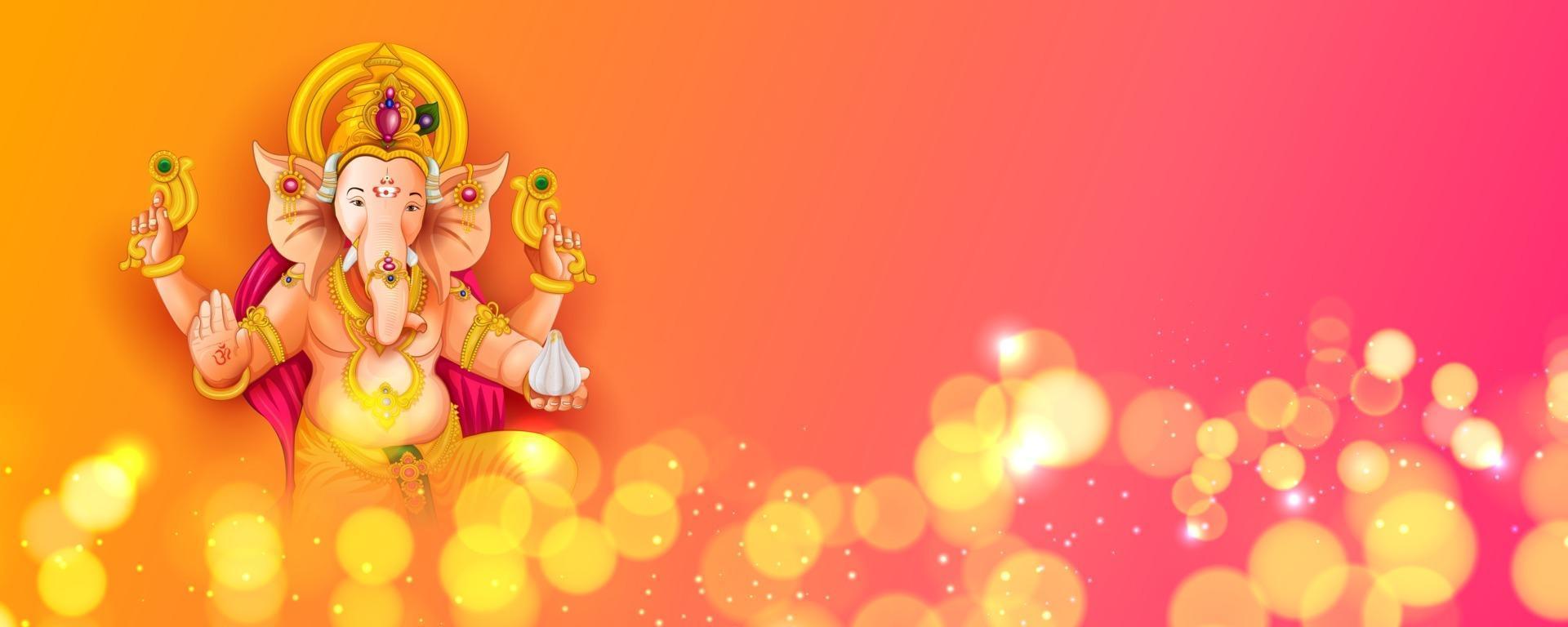 Lord Ganpati background for Ganesh Chaturthi festival of India vector