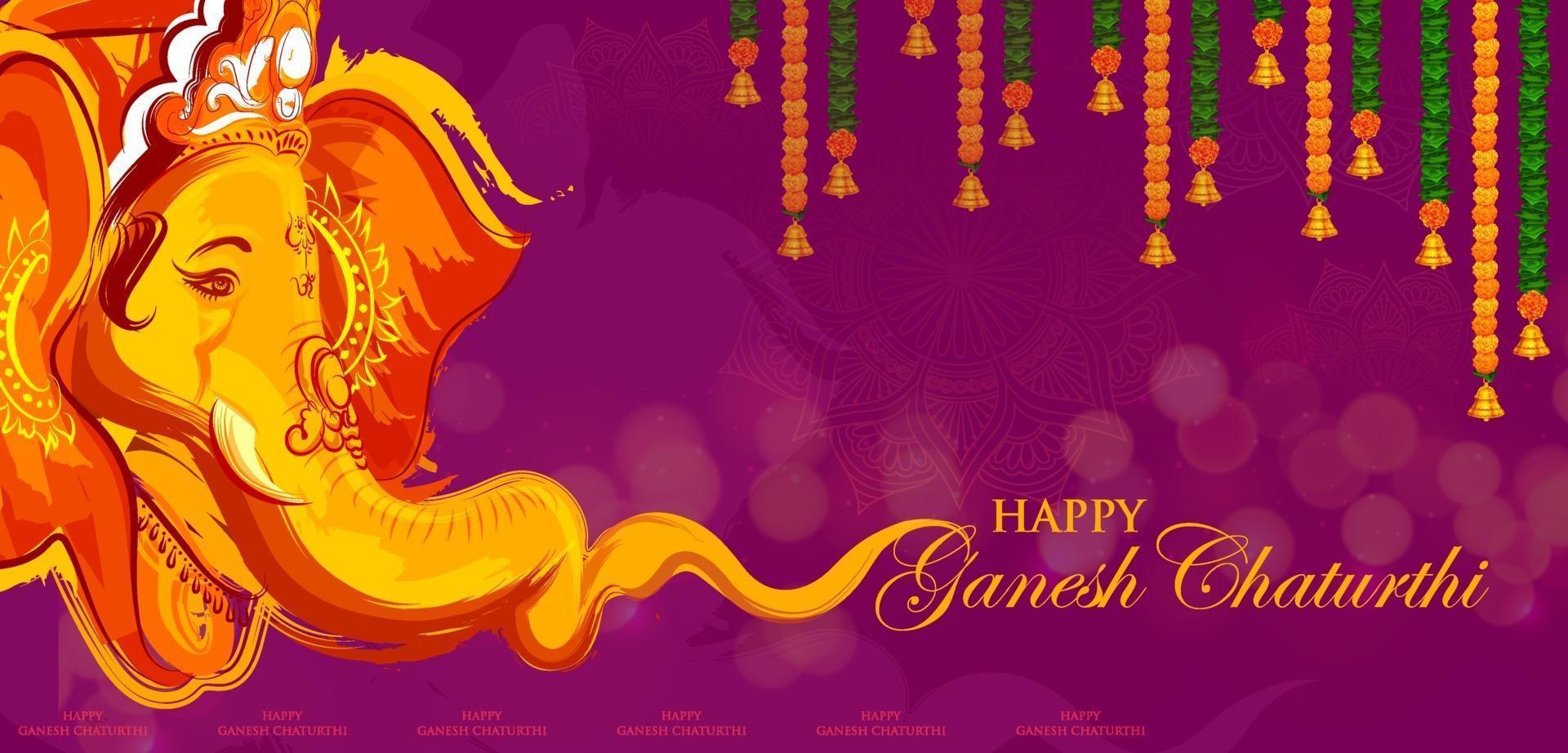 Lord Ganpati background for Ganesh Chaturthi festival of India vector