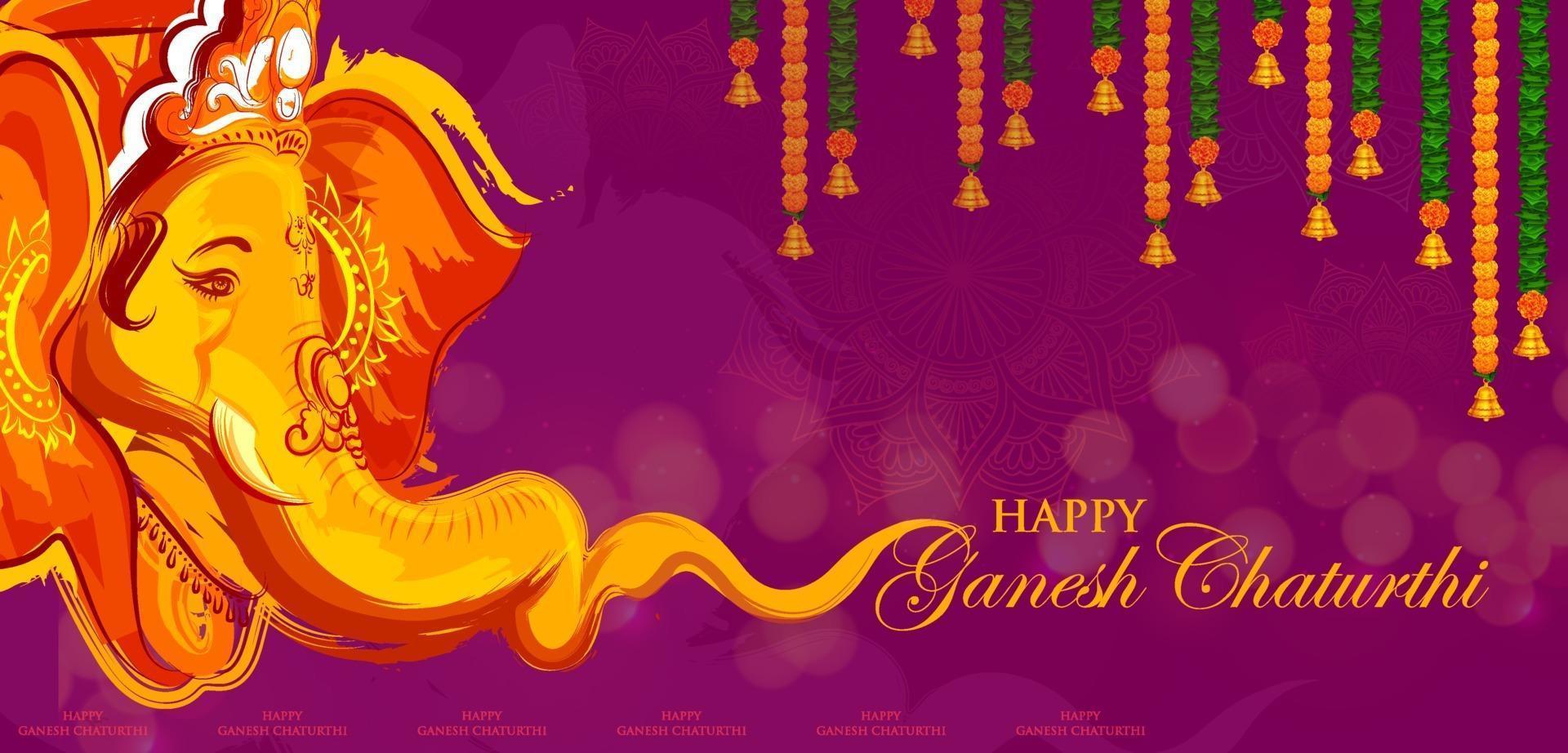 fondo de lord ganpati para el festival de ganesh chaturthi de la india vector