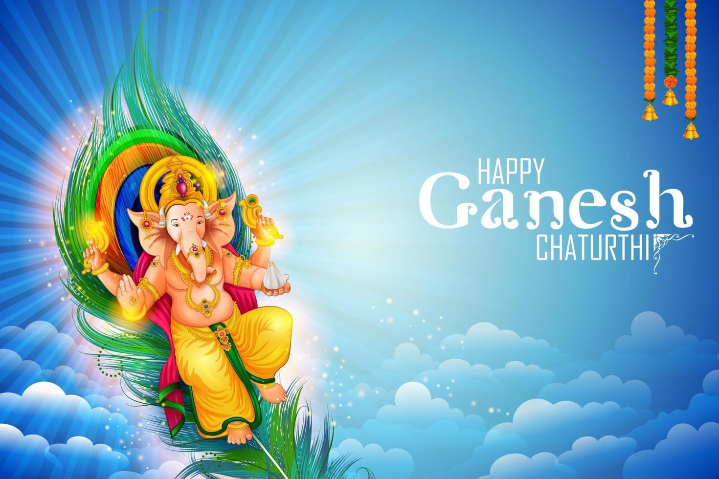 Lord Ganpati background for Ganesh Chaturthi festival of India 3342411  Vector Art at Vecteezy