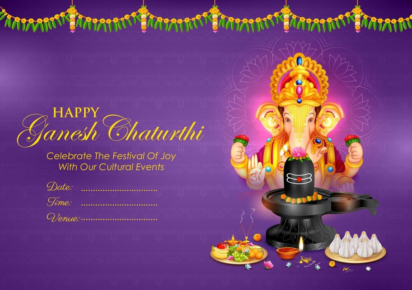 Lord Ganpati background for Ganesh Chaturthi festival of India vector