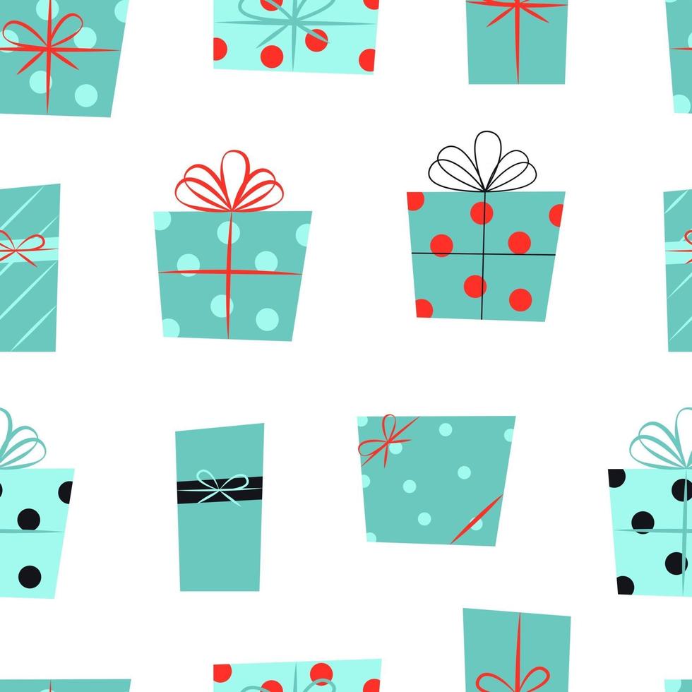 Wrapped Christmas Presents Seamless Repeat Vector Pattern