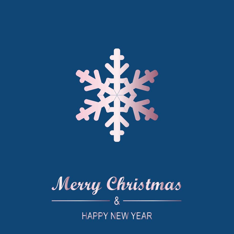 Christmas and New Year Greeting Card Design with Snowflake vector