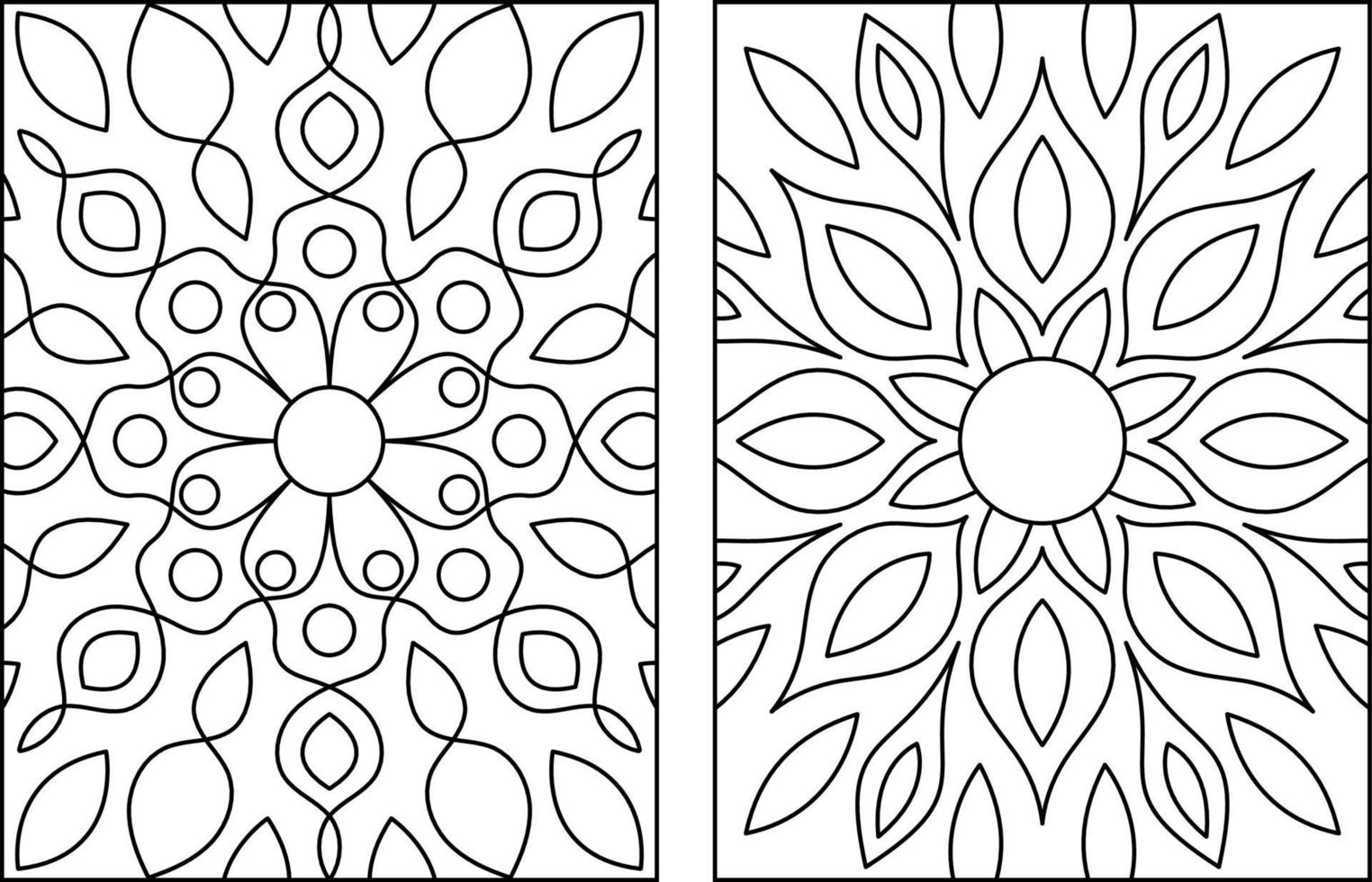 Rectangular Mandala Coloring Page For Kids vector