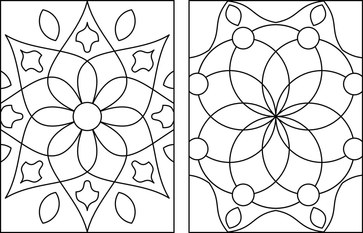 Simple Flower Mandala Coloring Pages 3342451 Vector Art at ...