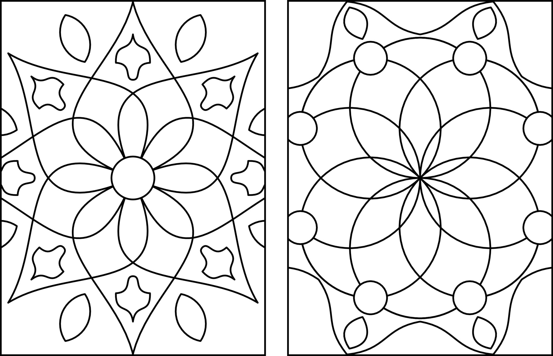 Simple Flower Mandala Coloring Pages Vector Art at Vecteezy