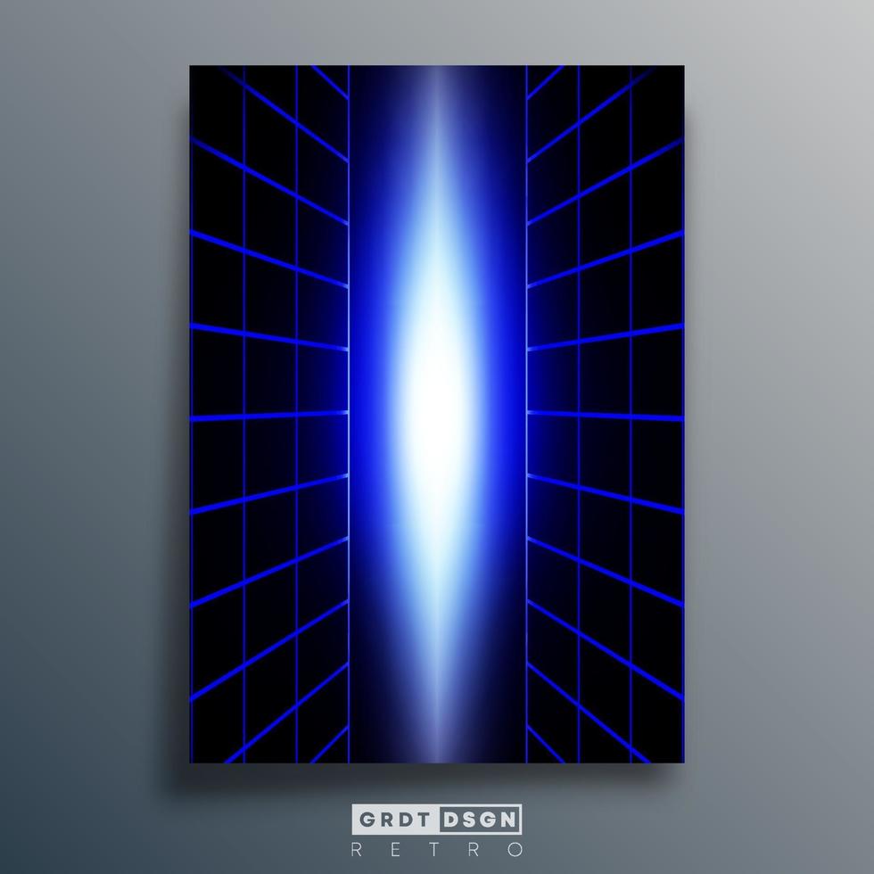 Blue neon design for wallpaper, poster, flyer, brochure cover vector