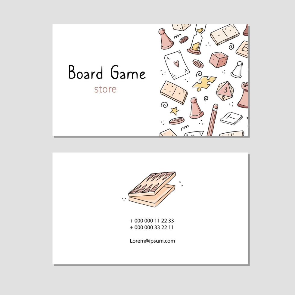 Visit card with board game element vector