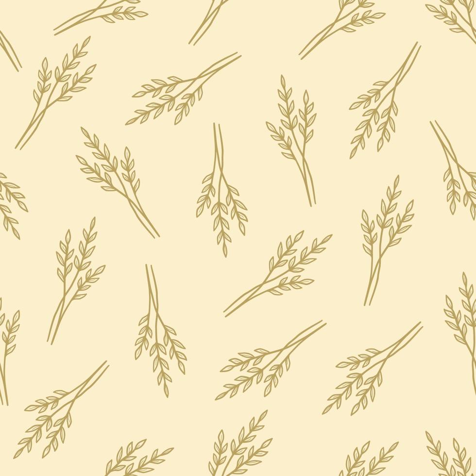 pattern with simple wheat vector