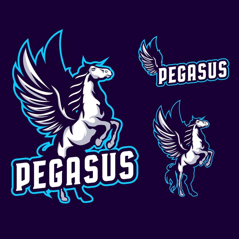 logotipo de la mascota de pegaso vector