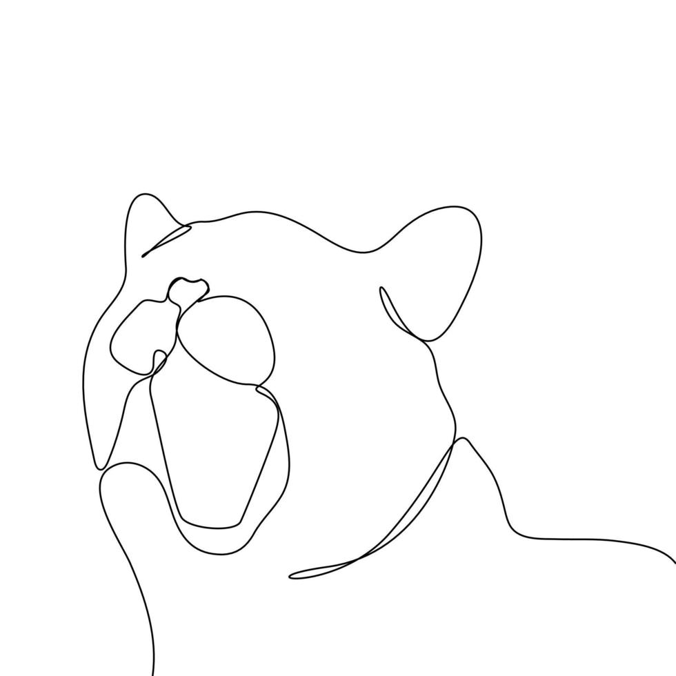 gato en patrón de dibujo de línea continua boceto de línea negra simple vector