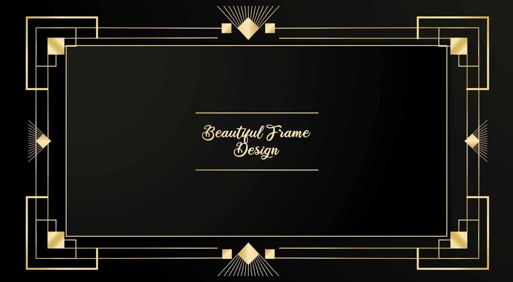 luxury art deco frame design vector