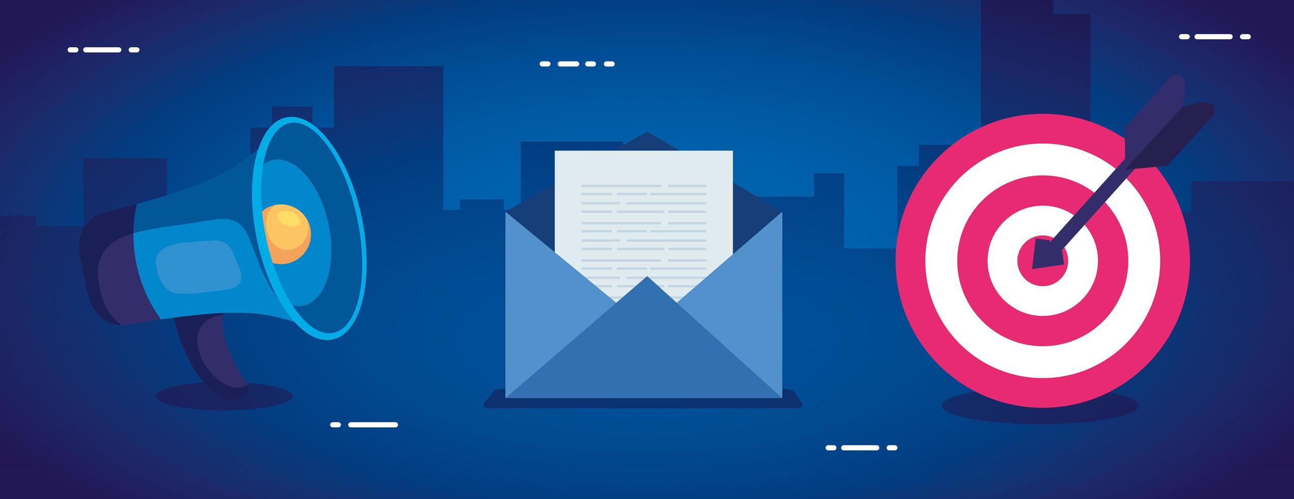 Target megaphone and envelope vector design