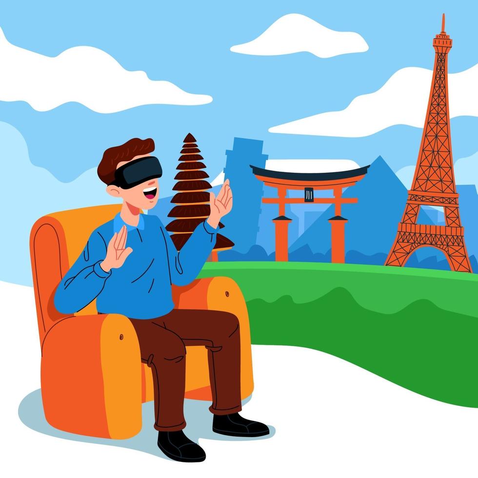 Virtual Tourism from Home vector