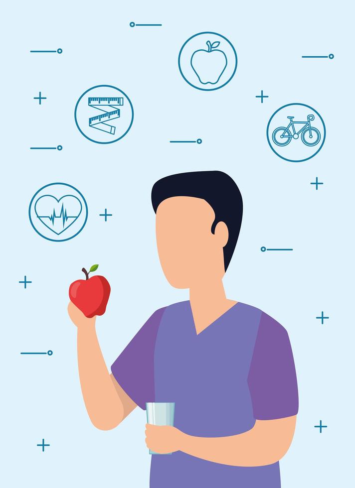 Man and healthy lifestyle concept vector design