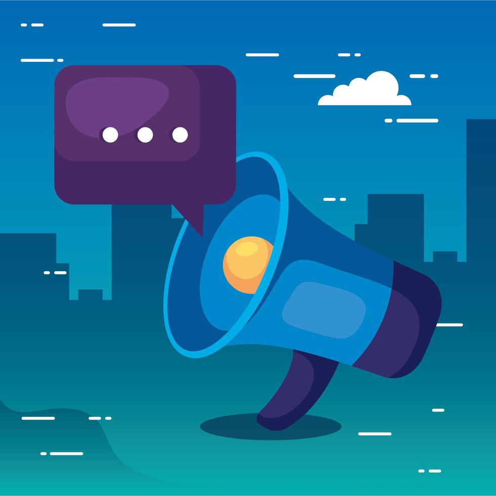 Megaphone and bubble vector design