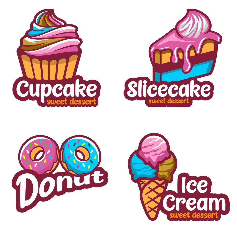 Dessert logo compilation vector