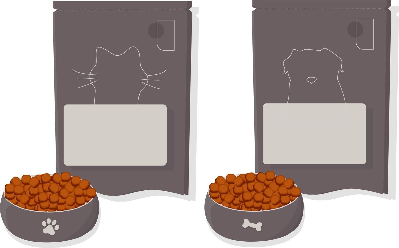 comida para mascotas para perros y gatos. vector