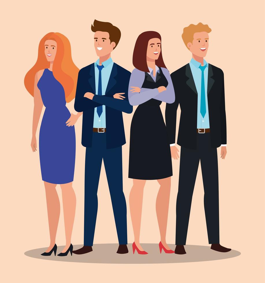 group of business people avatar character vector