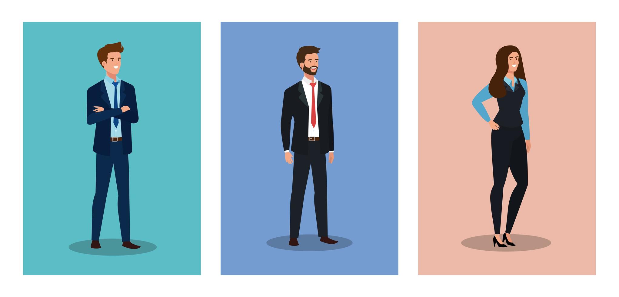 group of business people avatar character vector