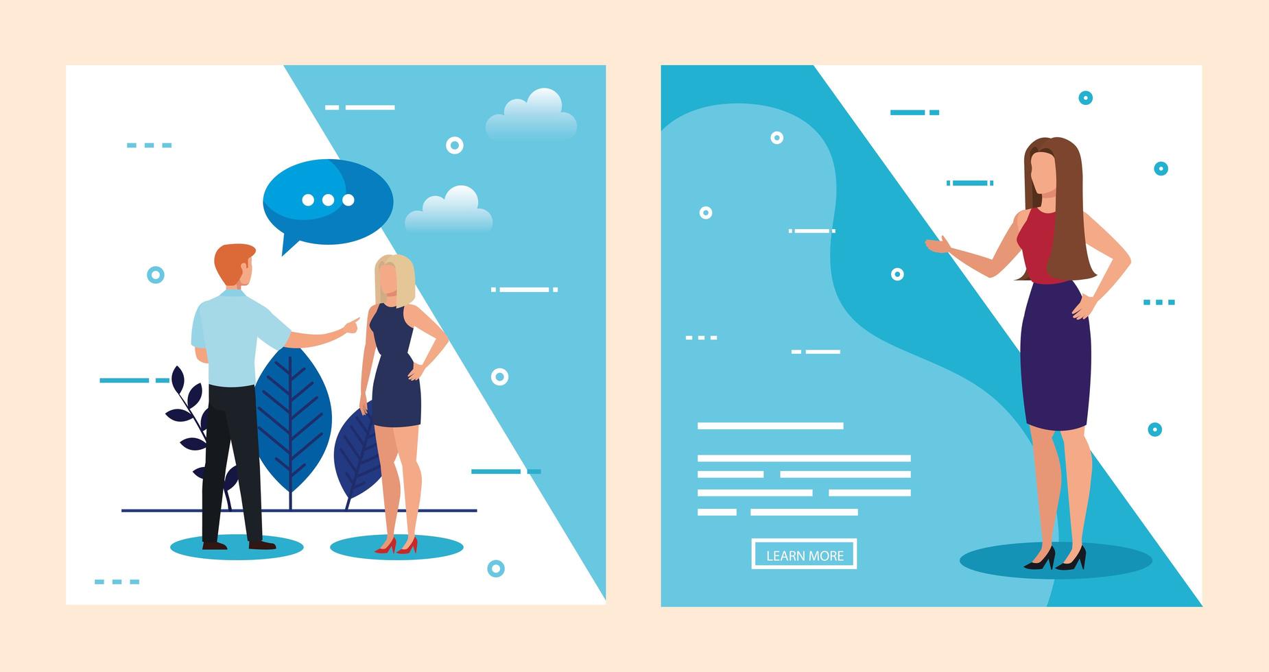 business people scenes avatar character vector