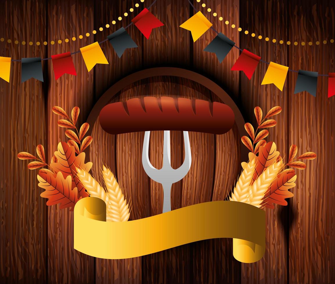 Germany oktoberfest sausage vector design