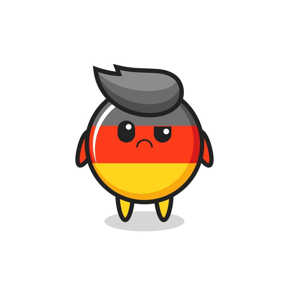 the mascot of the germany flag badge with sceptical face vector