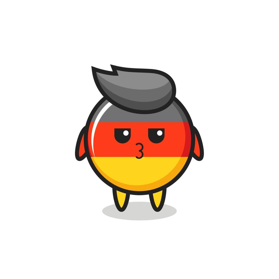 the bored expression of cute germany flag badge characters vector