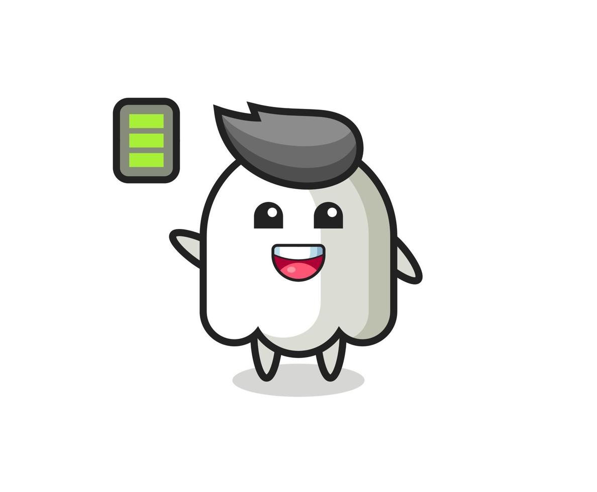 ghost mascot character with energetic gesture vector