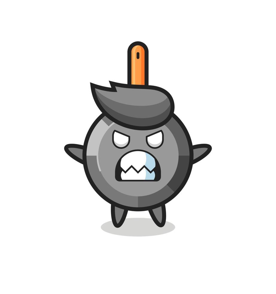 wrathful expression of the frying pan mascot character vector