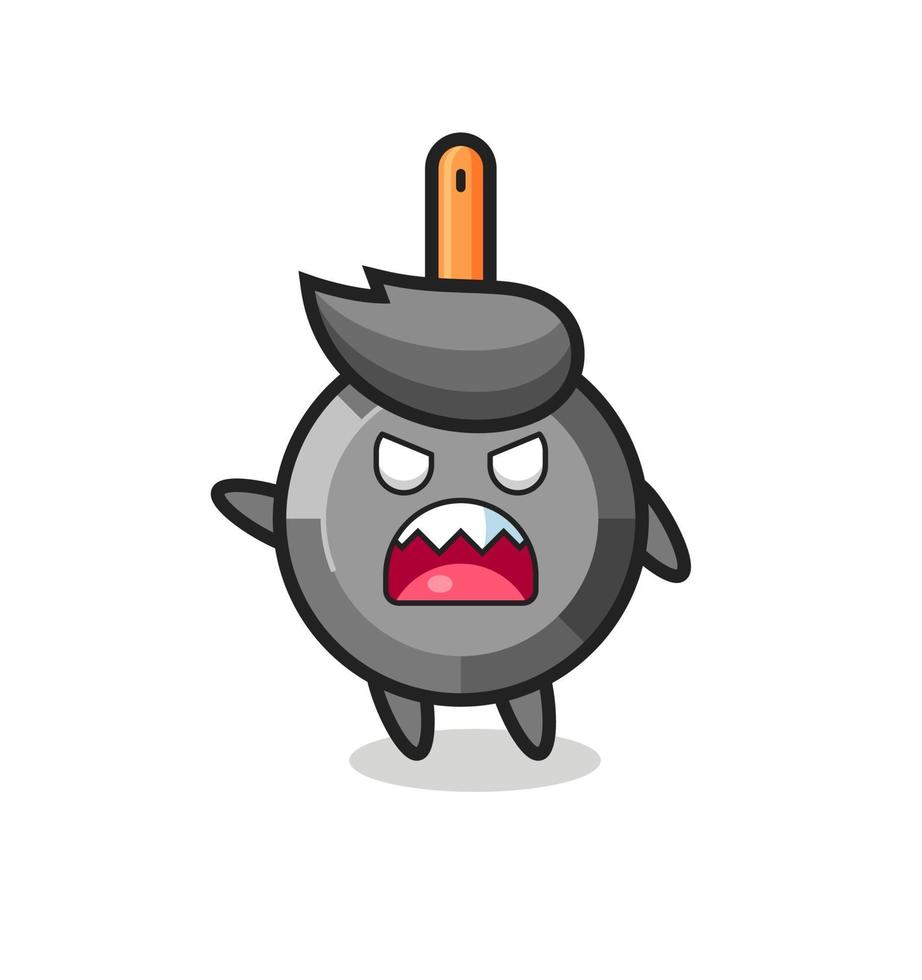 cute frying pan cartoon in a very angry pose vector